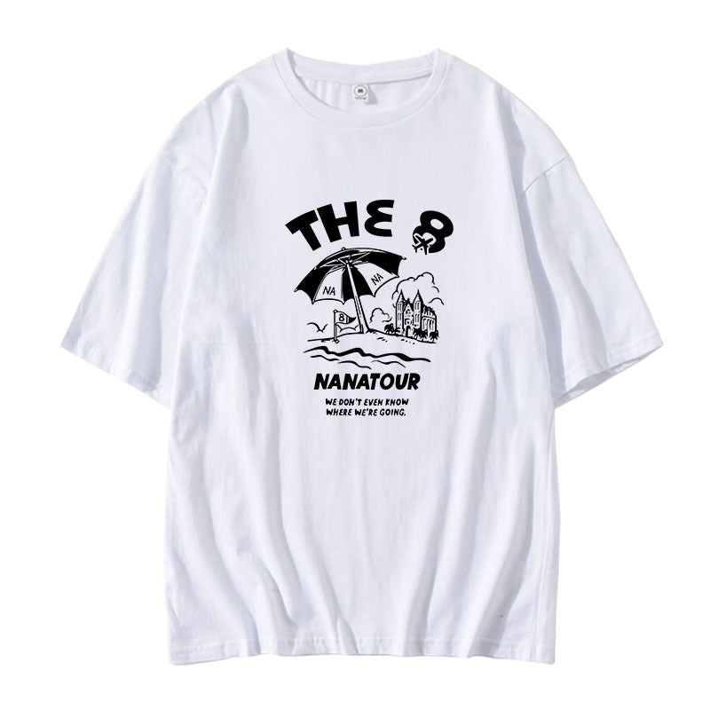 Unisex Kpop Round Neck Loose T-shirt