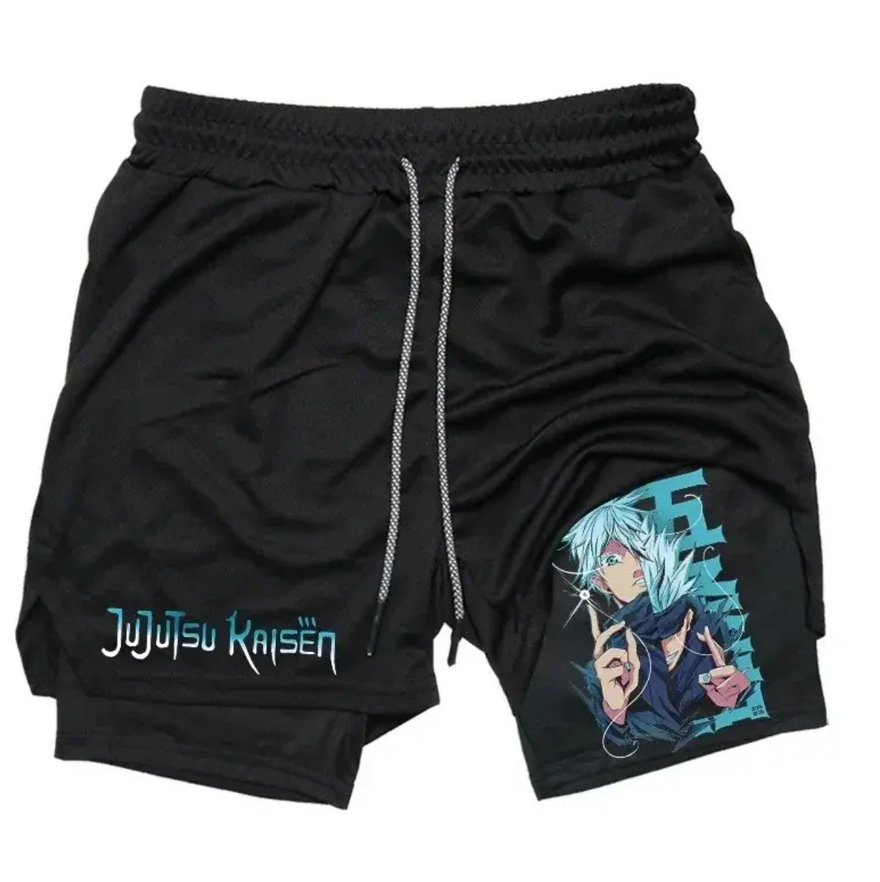 Men's Casual Gojo Print Summer Double-layer Shorts