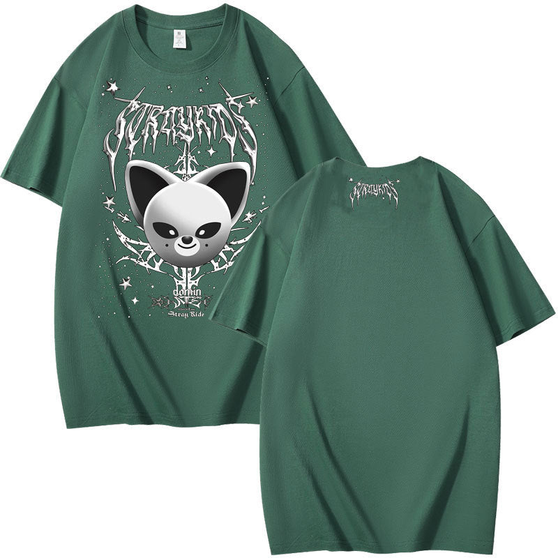 Evil Foxi.ny Print Short-sleeved Cotton T-shirt