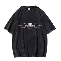 Keep Swimming Cotton Washed T-shirt