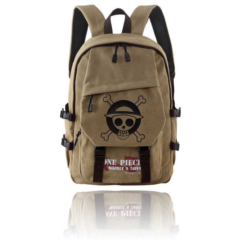 Trendy Anime Logo Canvas Backpack