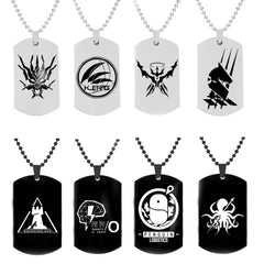 Game Cool Pattern Silver/black Tag Necklace