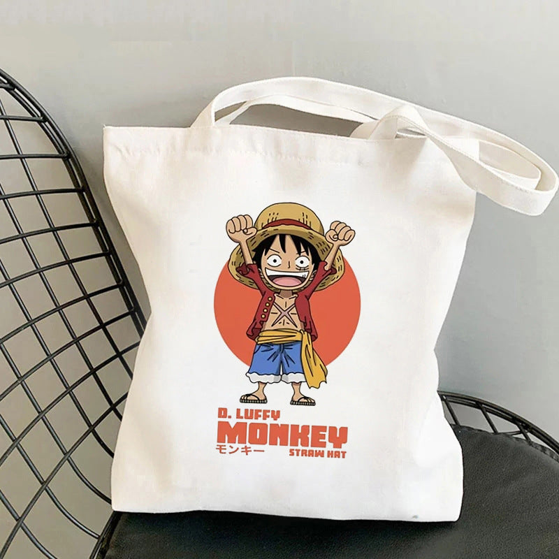 Wanted Luffy Printed Canvas Shoulder Bag