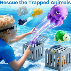 Diving Pool Toys - Rescue Sea Animals Cage Set
