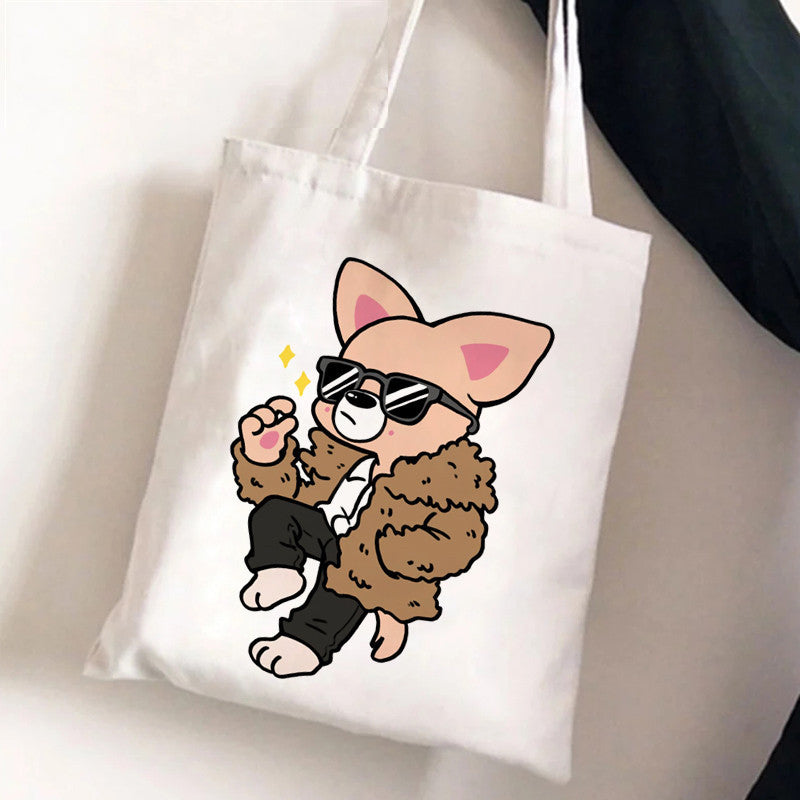 Cute Kpop Pattern Printed One Shoulder Canvas Bag