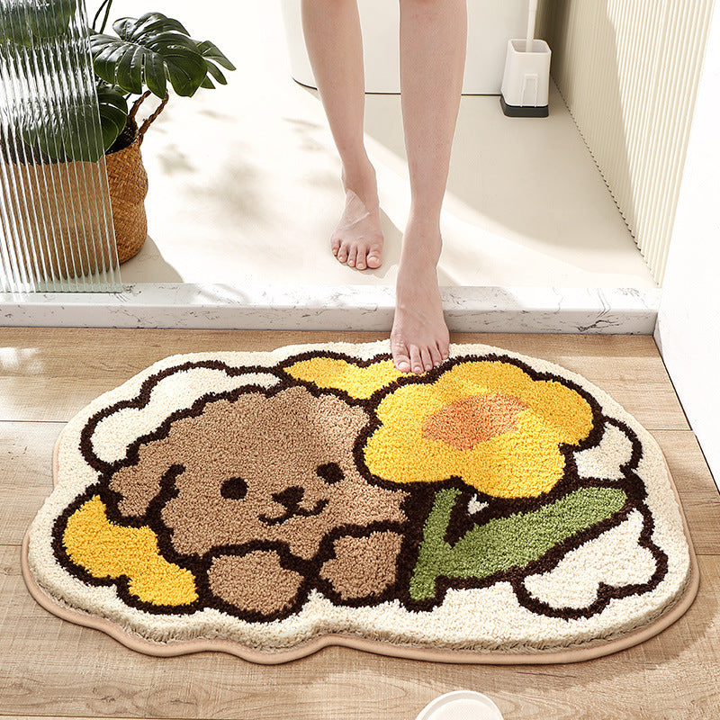 Adorable White Bunny Bath Mat