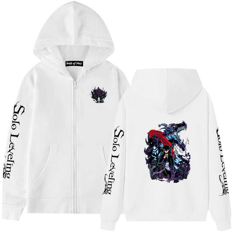 Unisex Anime Printed Loose Zipper Hoodie