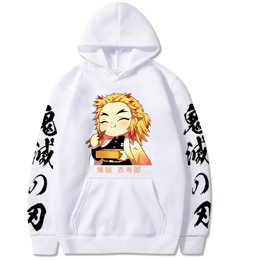 Casual Kimetsu No Yaiba Print Loose Hoodie