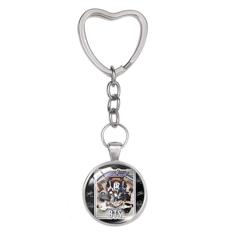 BTS Heart-shaped Keychain Pendant