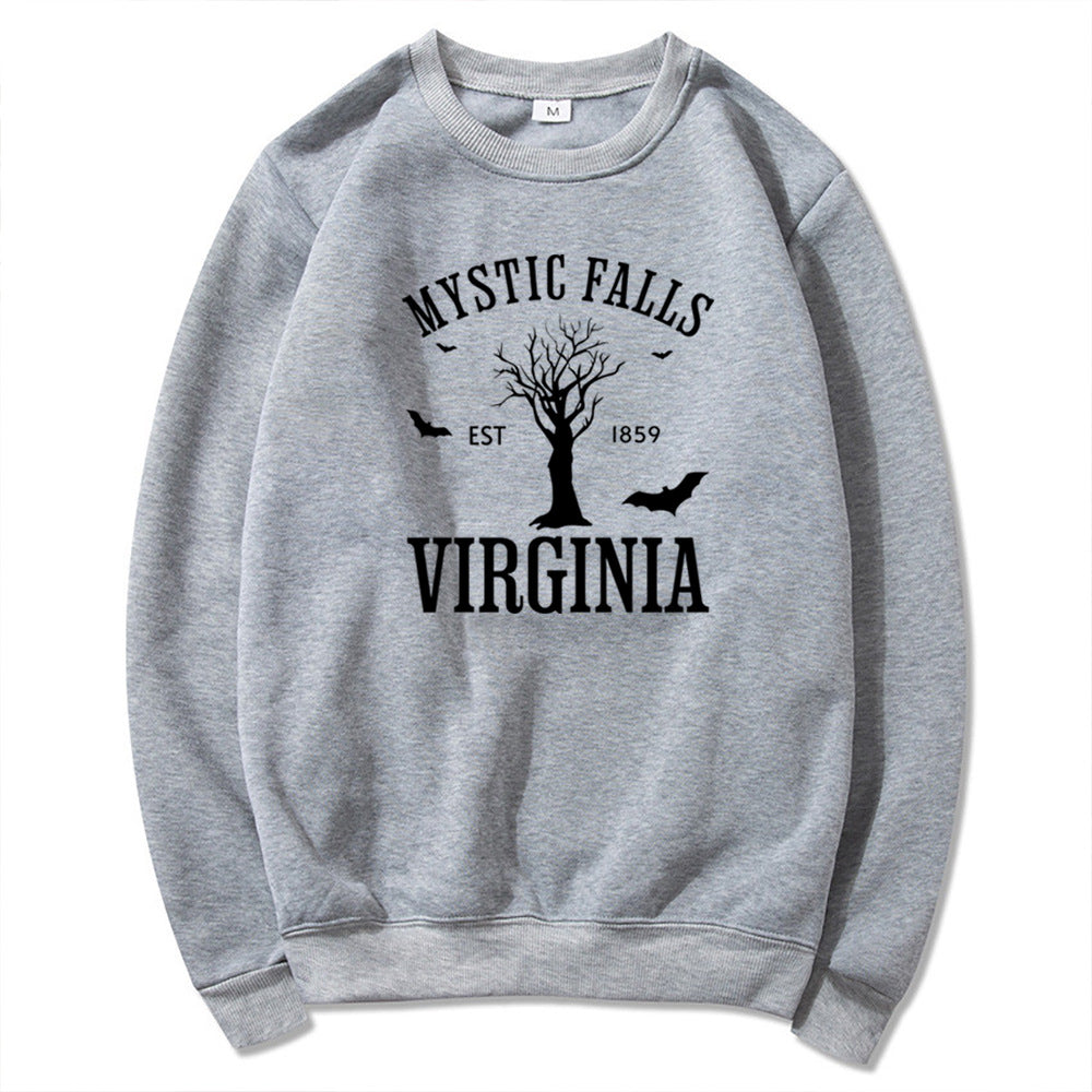 Mystic Falls Virginia Letter Print Sweatshirt