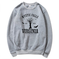 Mystic Falls Virginia Letter Print Sweatshirt