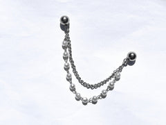 KPOP Pearl Chain Stud Earrings