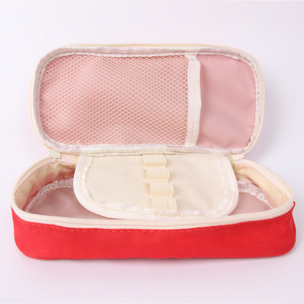 Red and Black Anime Zipper Pencil Case