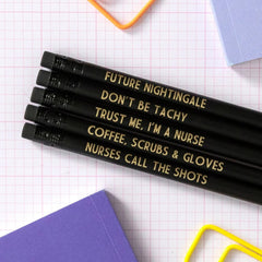 5 Funny Nurse Teacher Themed Pencil Set