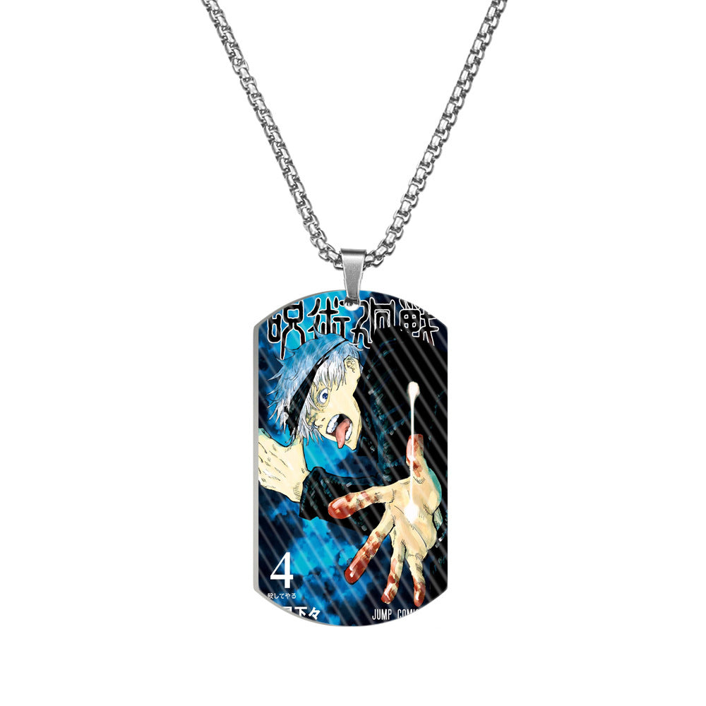 Cool Anime Printed Dog Tag Necklace