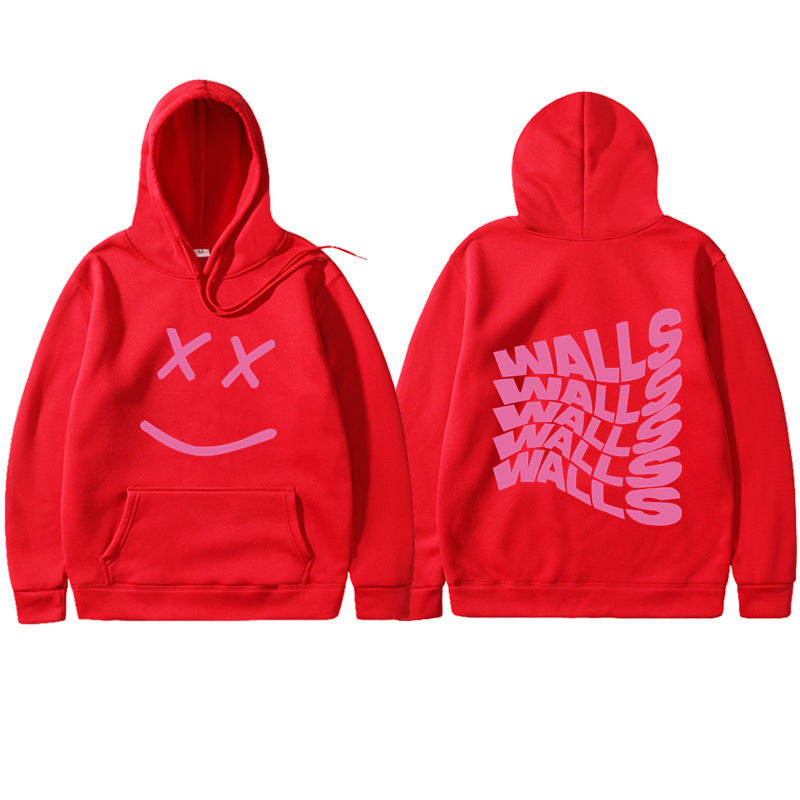 Unisex Casual Walls Print Loose Hoodie