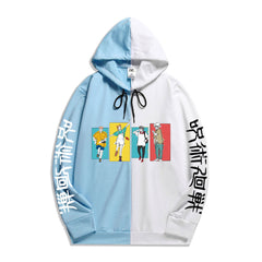 Unisex Anime Color Block Sports Pullover Hoodie