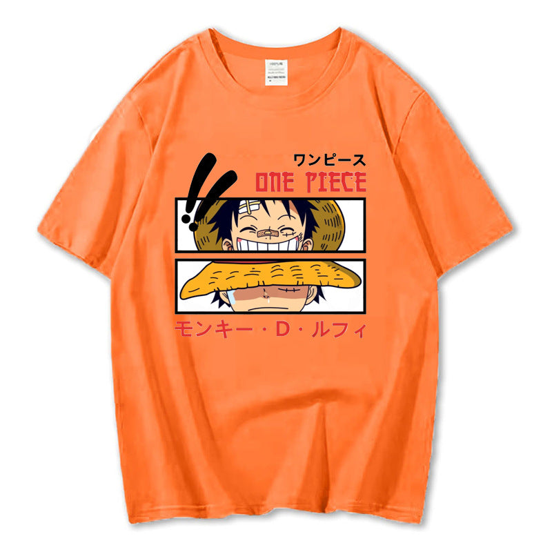 Unisex Casual Luffy Pattern Short Sleeve T-Shirt