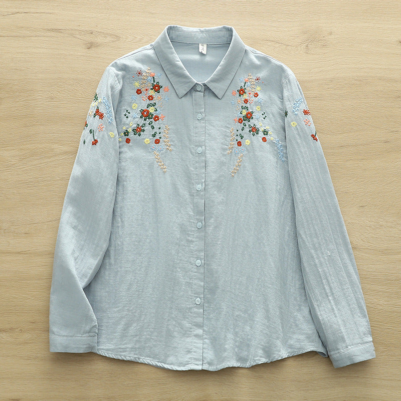 Women's Double-layer Embroidered Shirt