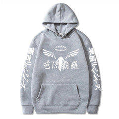 Unisex Anime Logo Print Loose Hoodie