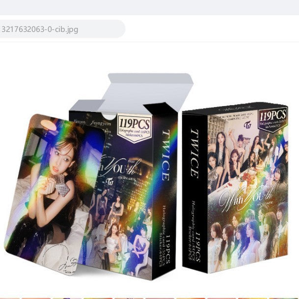124pcs KPOP Holographic Cards