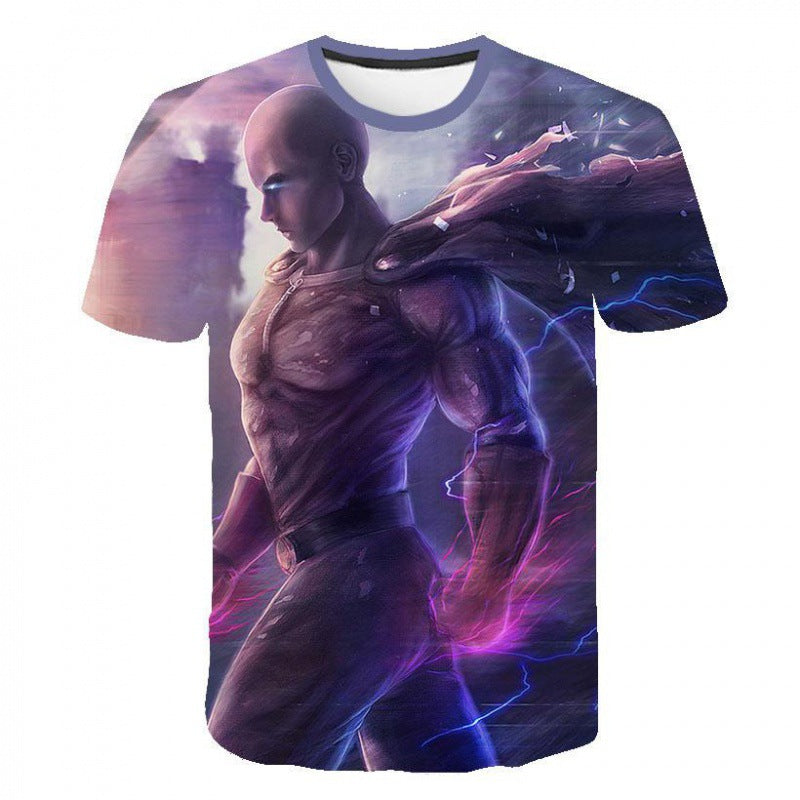 Men's Anime 3D Printed Short Sleeve T-Shirt