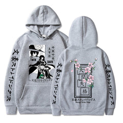 Casual Anime Graphic Printed Drawstring Hoodie