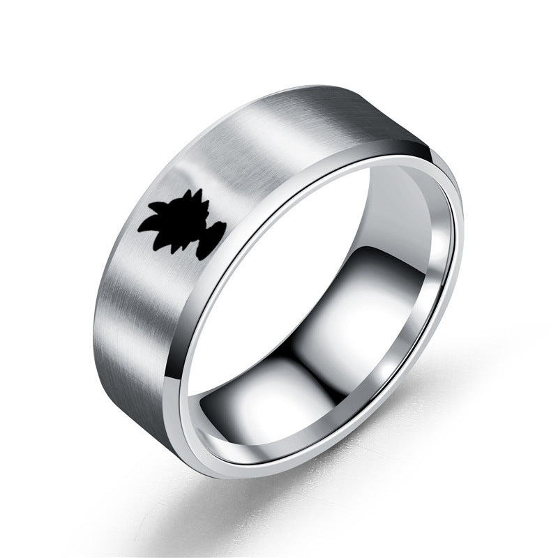 Anime Stainless Steel Logo Ring