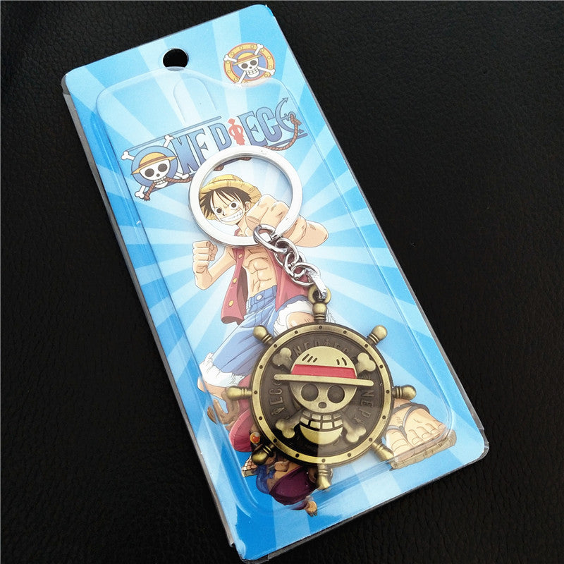 Luffy Logo Rotatable Alloy Keychain Pendant