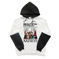 BEAUTIFUL CHAOS Black and White Sleeve Hoodie