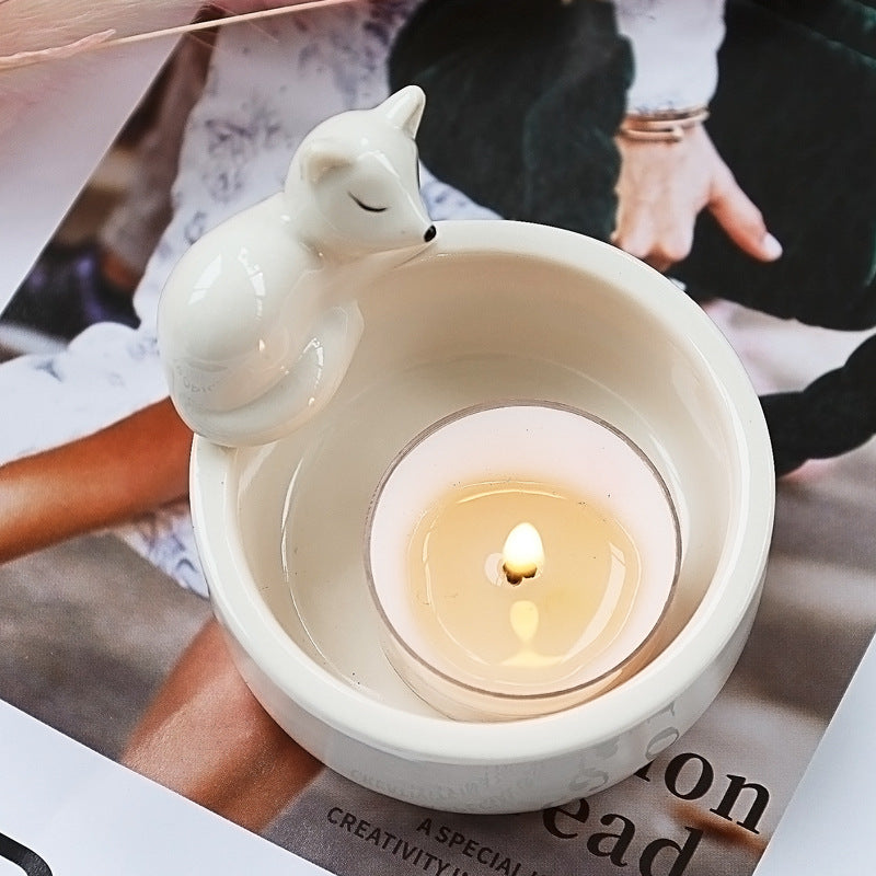 Sleeping Fox Candlestick Ornament
