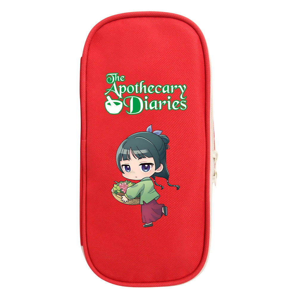 Red and Black Anime Zipper Pencil Case