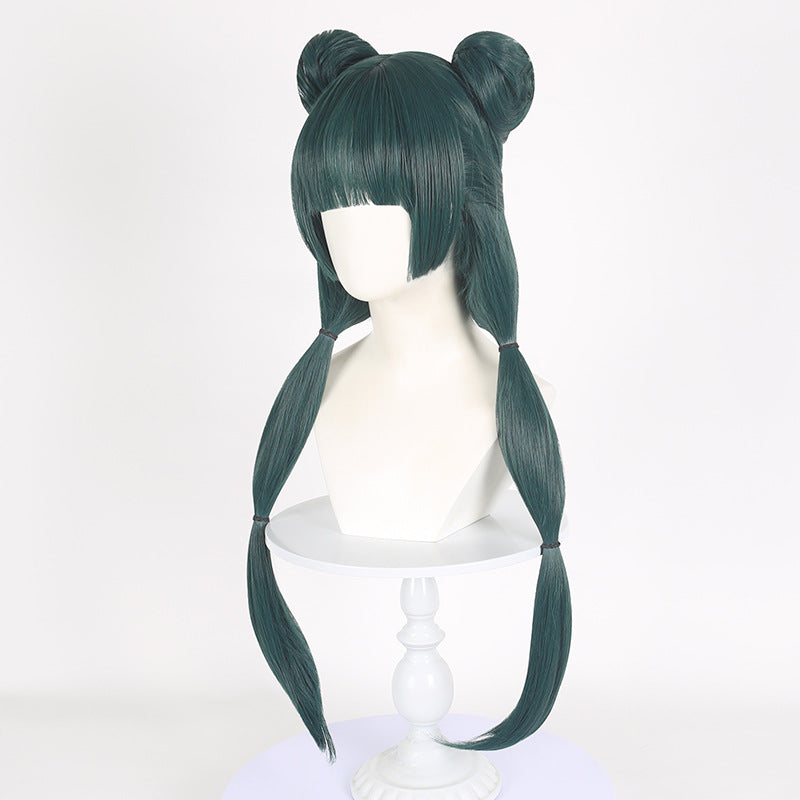 Dark Green Anime Cos Wig