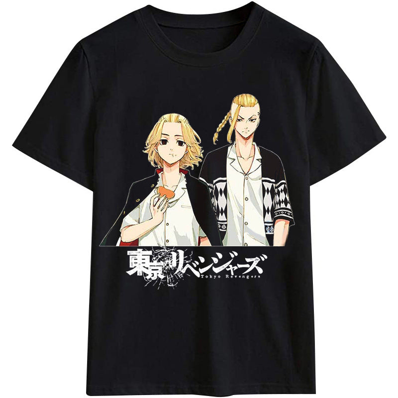 Unisex Tokyo Anime Pattern Loose T-shirt