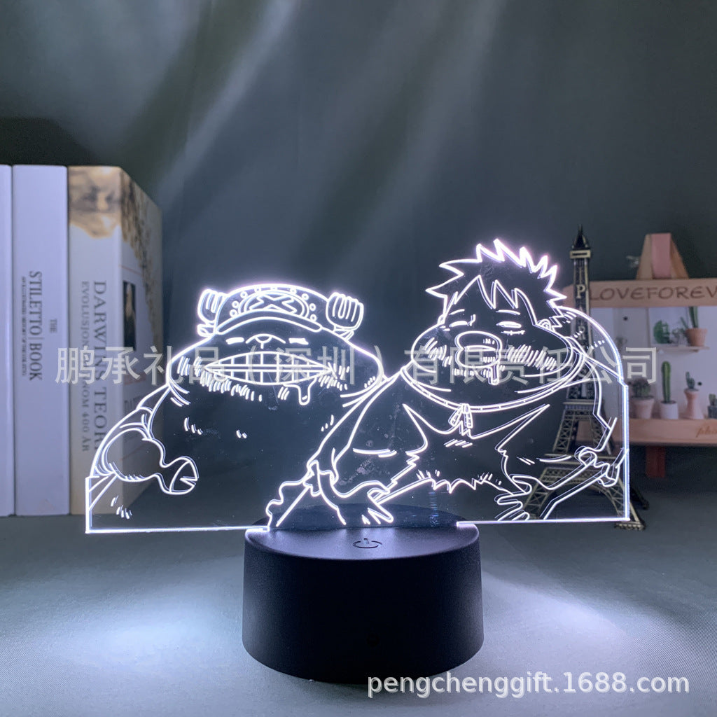 Colorful Luffy 3D Night Light