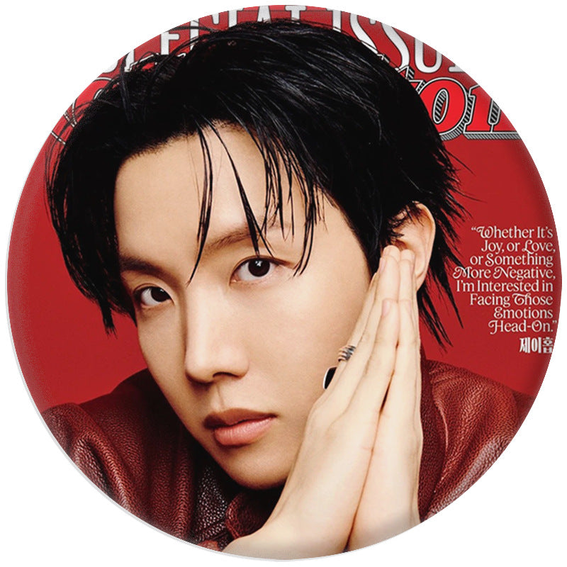 BANGTAN Magazine Tinplate Badge Mirror Keychain