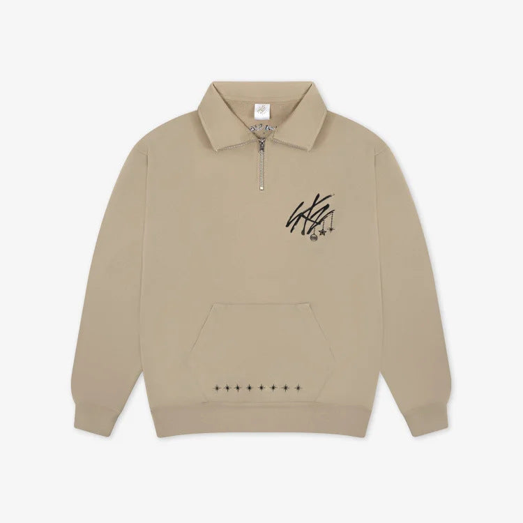 SKZ Half-zip Lapel Embroidery Sweatshirt