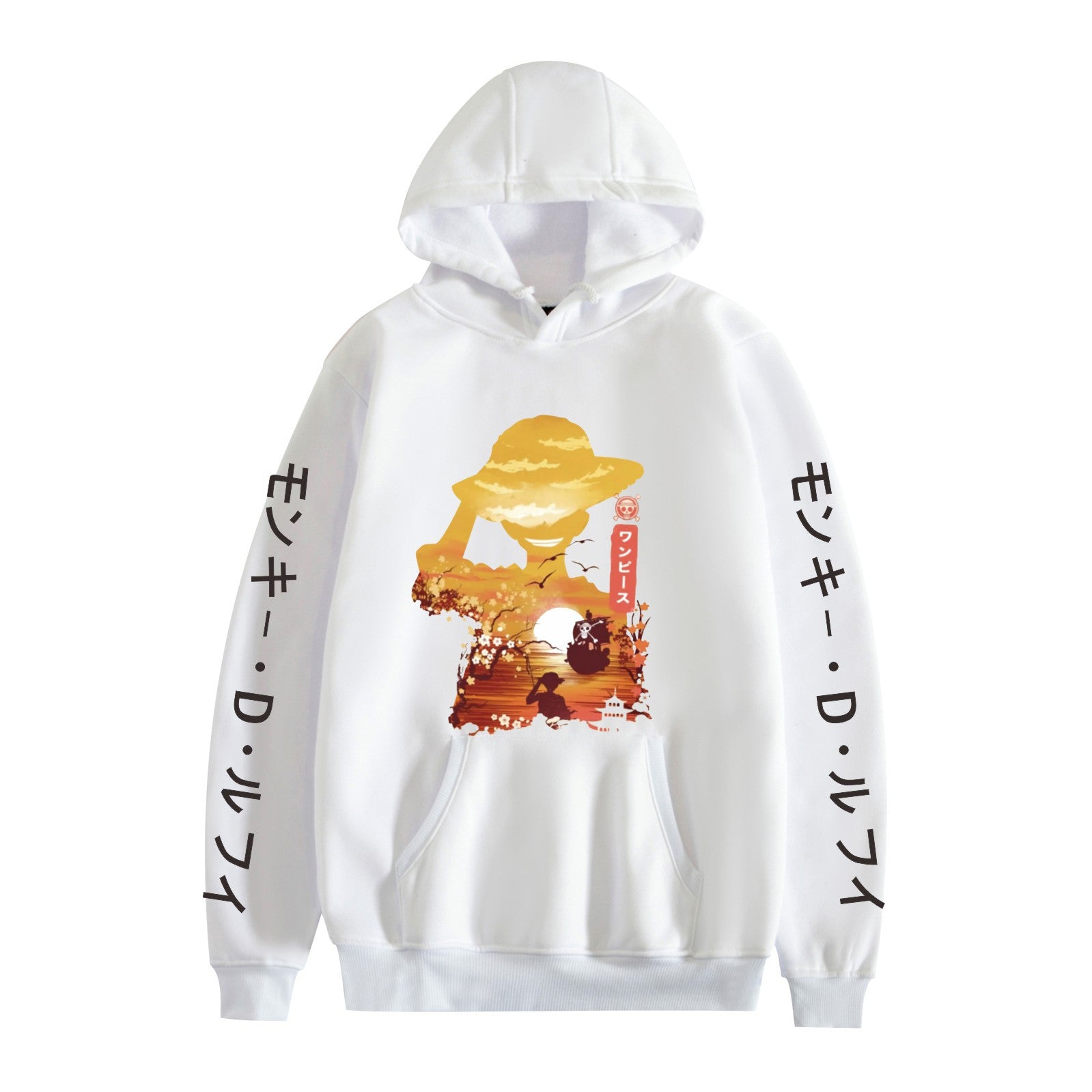 Unisex Anime Luffy Printed Pullover Hoodie