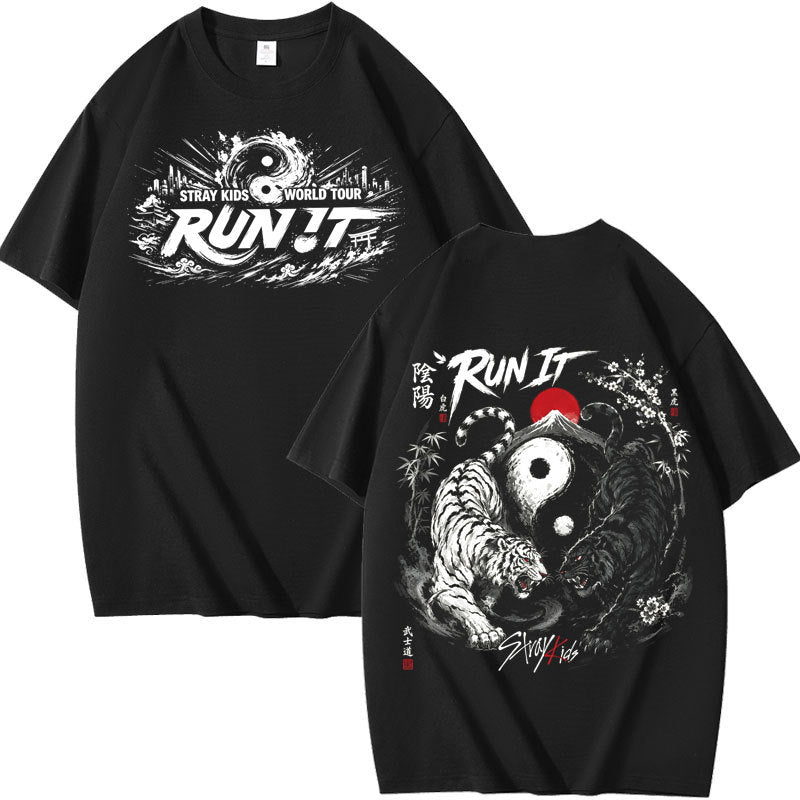 SKZ World Tour Run It Graphic Printed Short Sleeve T-Shirt