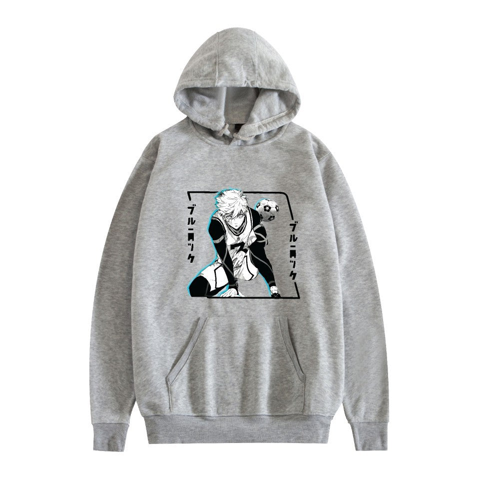 Unisex Anime Logo Printed Pullover Hoodie