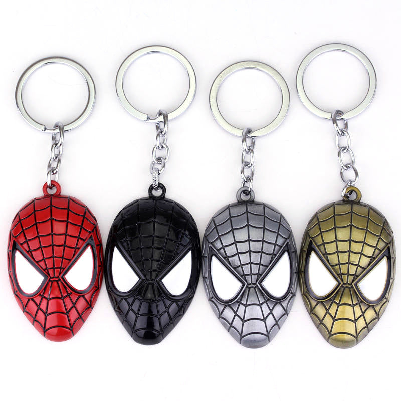 Spider Mask Logo Keychain Necklace