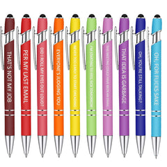 10 Funny Metal Press Ballpoint Pen Set