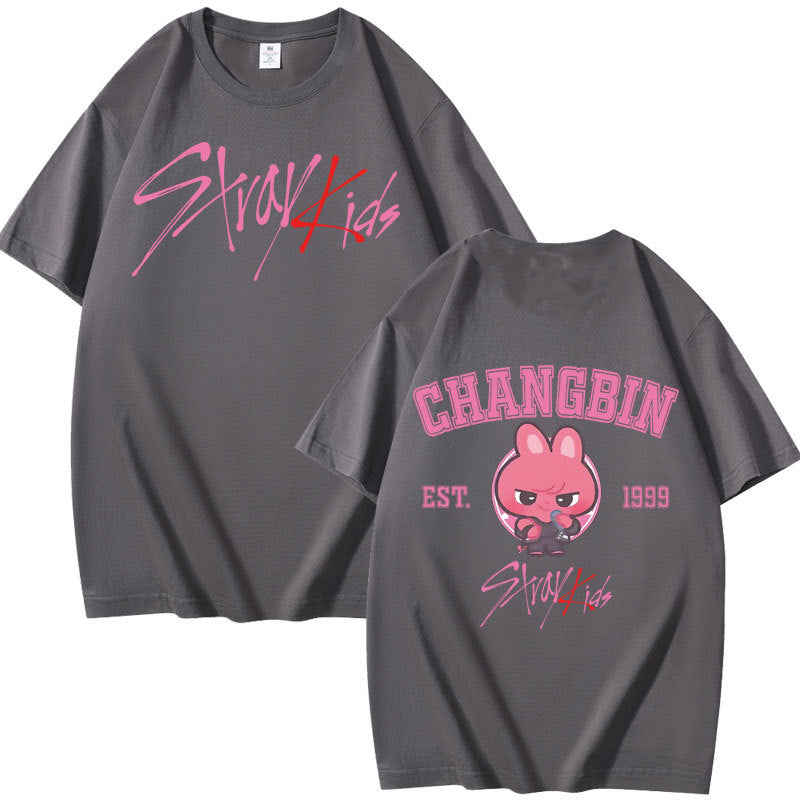 KPOP Letter Print Summer Short-sleeved T-shirt