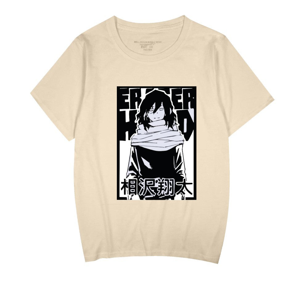 Unisex Anime Print Crew Neck Short Sleeve T-Shirt