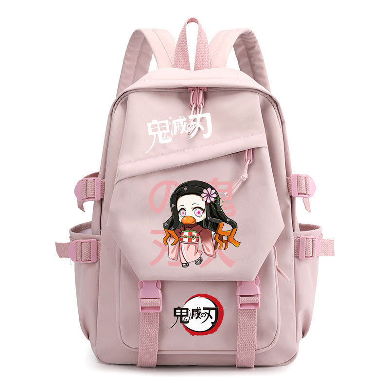 Retro Anime Printed School Backpack