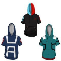 Unisex Anime 3D Printed Hooded Cosplay Short Sleeve Shirt