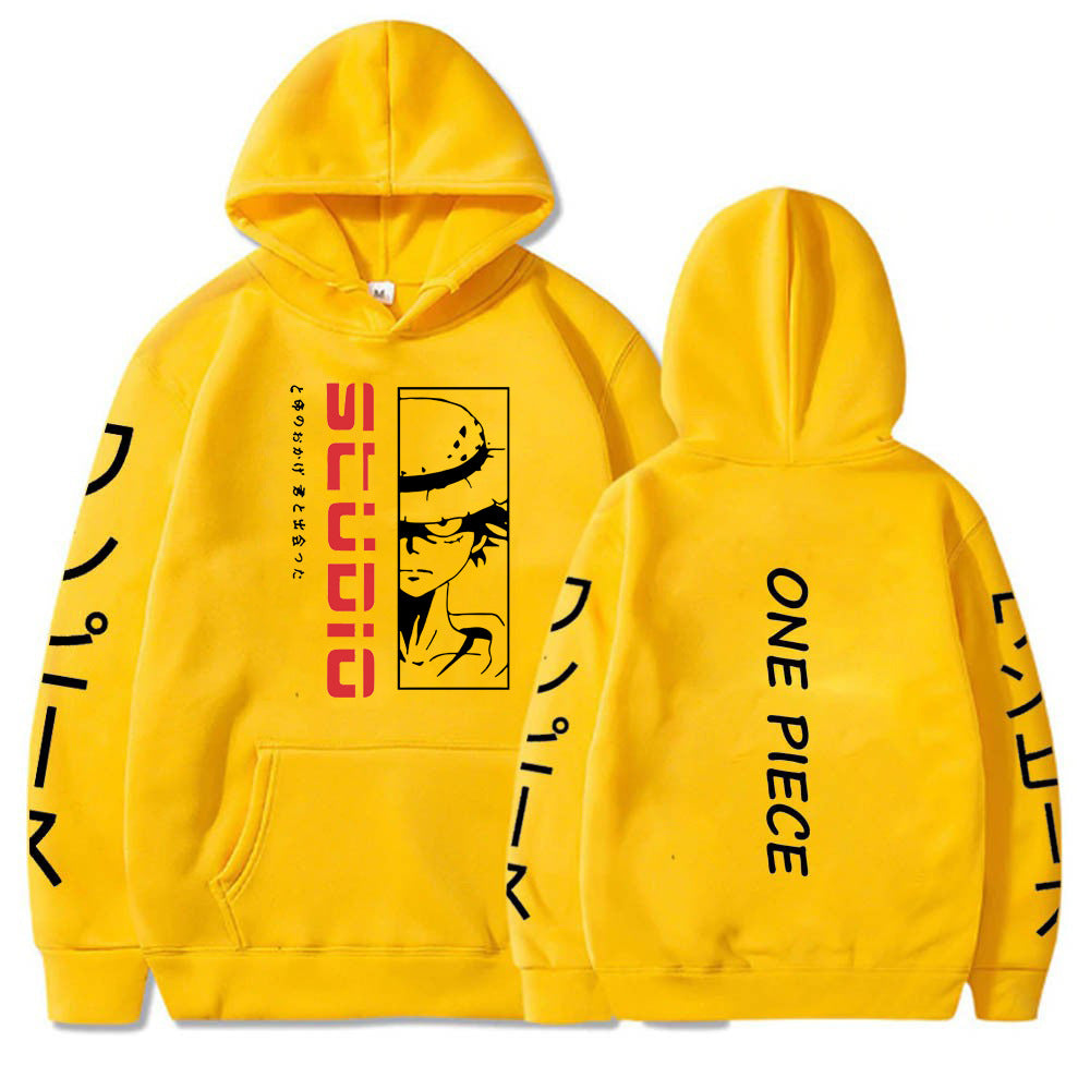 Unisex Luffy Printed Casual Relaxed Hoodie