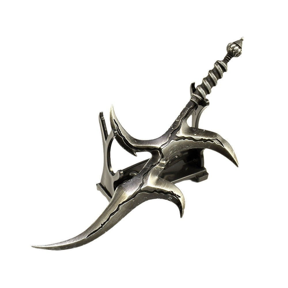 ER Game Black Blade 7.09 Inch Metal Craft Equal Scale Reduced Model Exquisite Ornament for Computer Desk