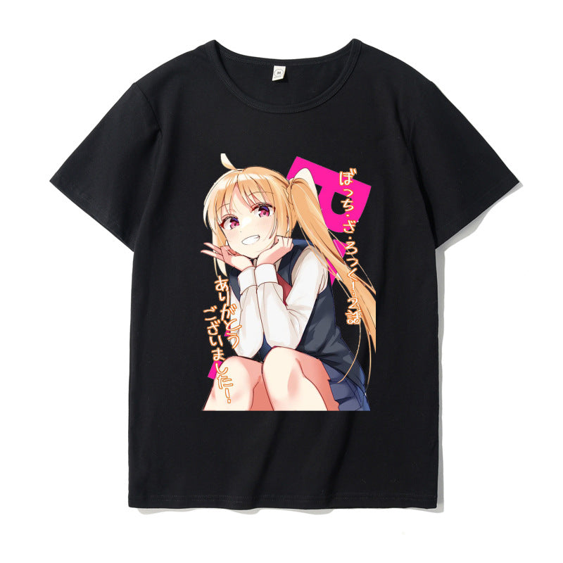 Anime Bocchi Printed Short Sleeve T-shirt