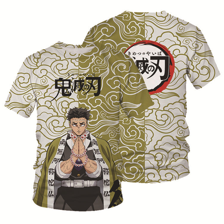 Unisex Anime Digital Print Short-sleeved T-shirt